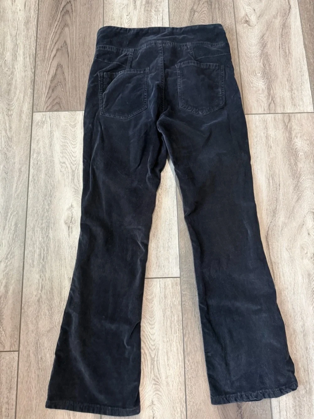 Free People Black Corduroy Pants with Side Zip - Slim Flare Fit